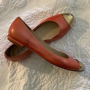 Peach gold metal tip Italian Flats 8